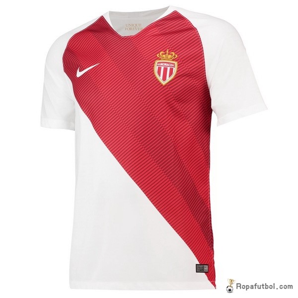 Camiseta AS Monaco Replica Primera Ropa 2018/19 Blanco